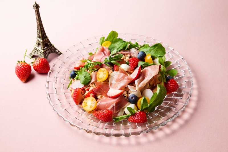 French Prosciutto & Strawberry Salad, an appetizer with strawberries from all around France