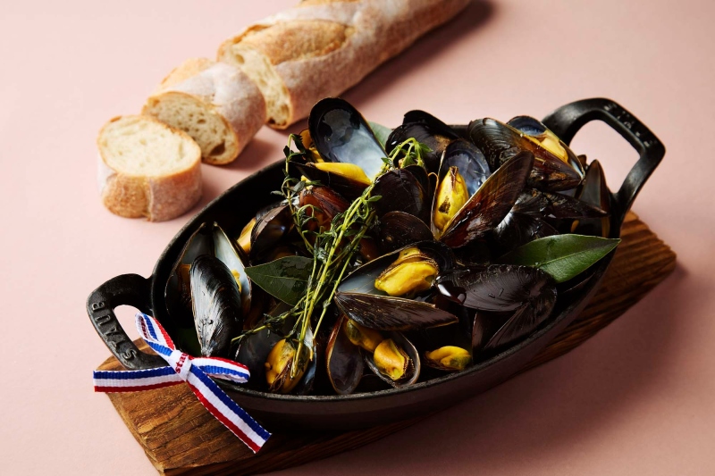 Moules Marinières, a luxurious dish of savory mussels